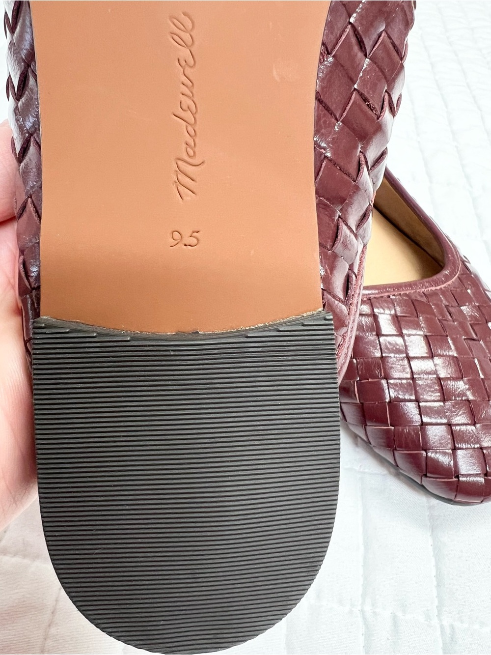 Madewell The Greta Ballet Flat Mule in Deep Merlot Weave Maroon Size 9.5 - Picture 9 of 9